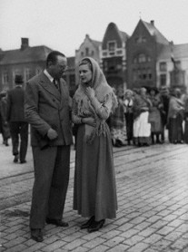 NPG x135035; Victor Saville and Madeleine Carroll on the set of 'I Was a Spy' by James JarchÈ, for Daily Herald